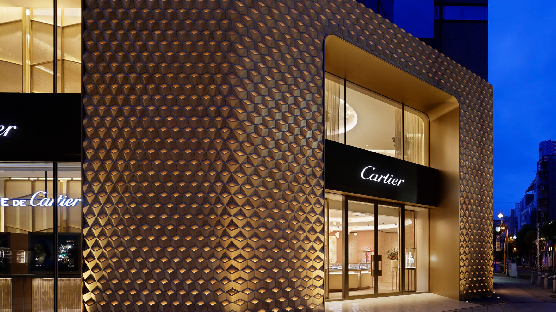 Klein Dytham Architecture creates intricate wooden shop front for Cartier