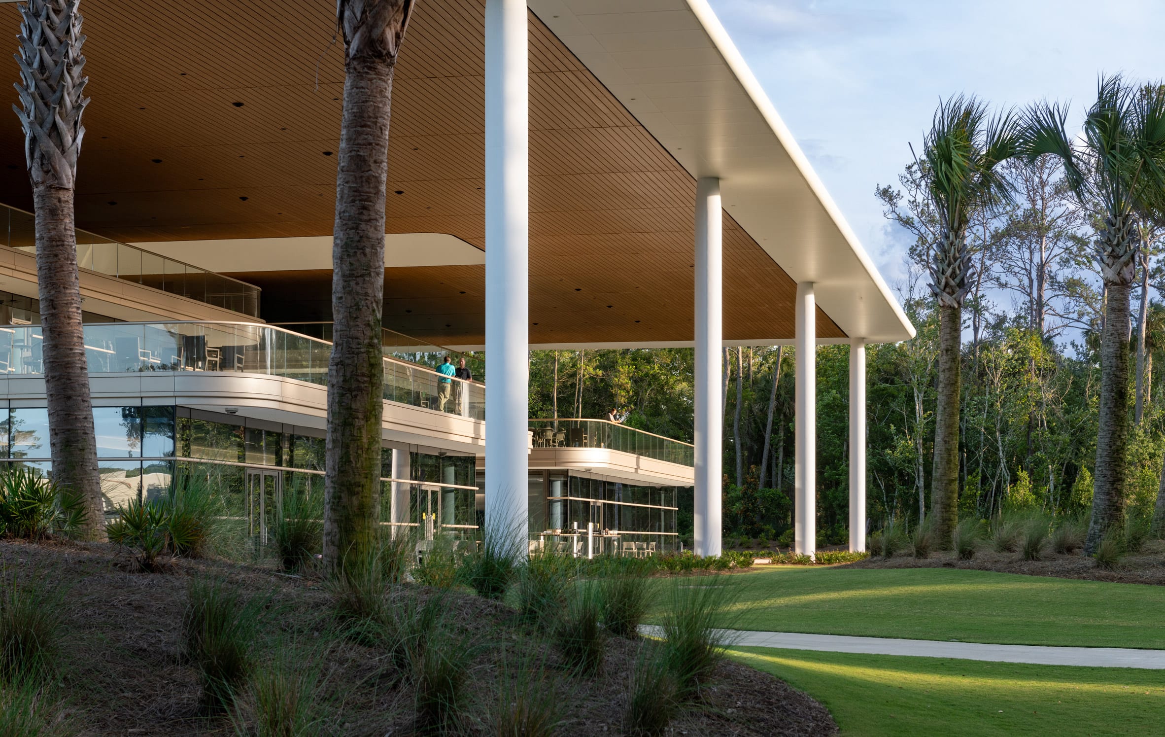 White columns surround the PGA Tour headquarters