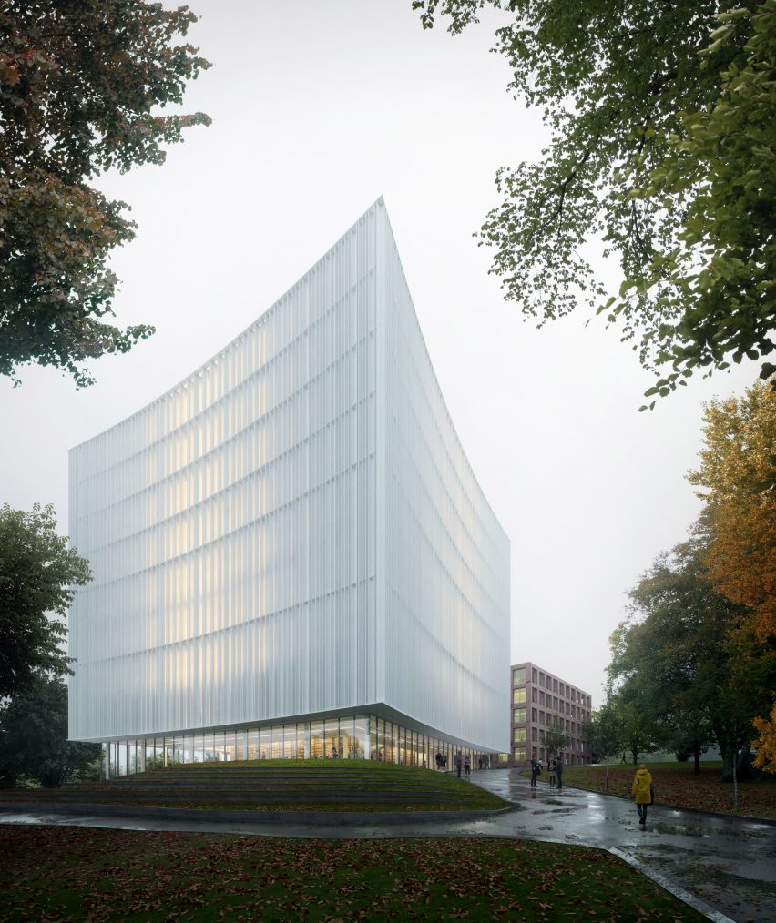 Exterior for new Gothenburg University library designed by Cobe