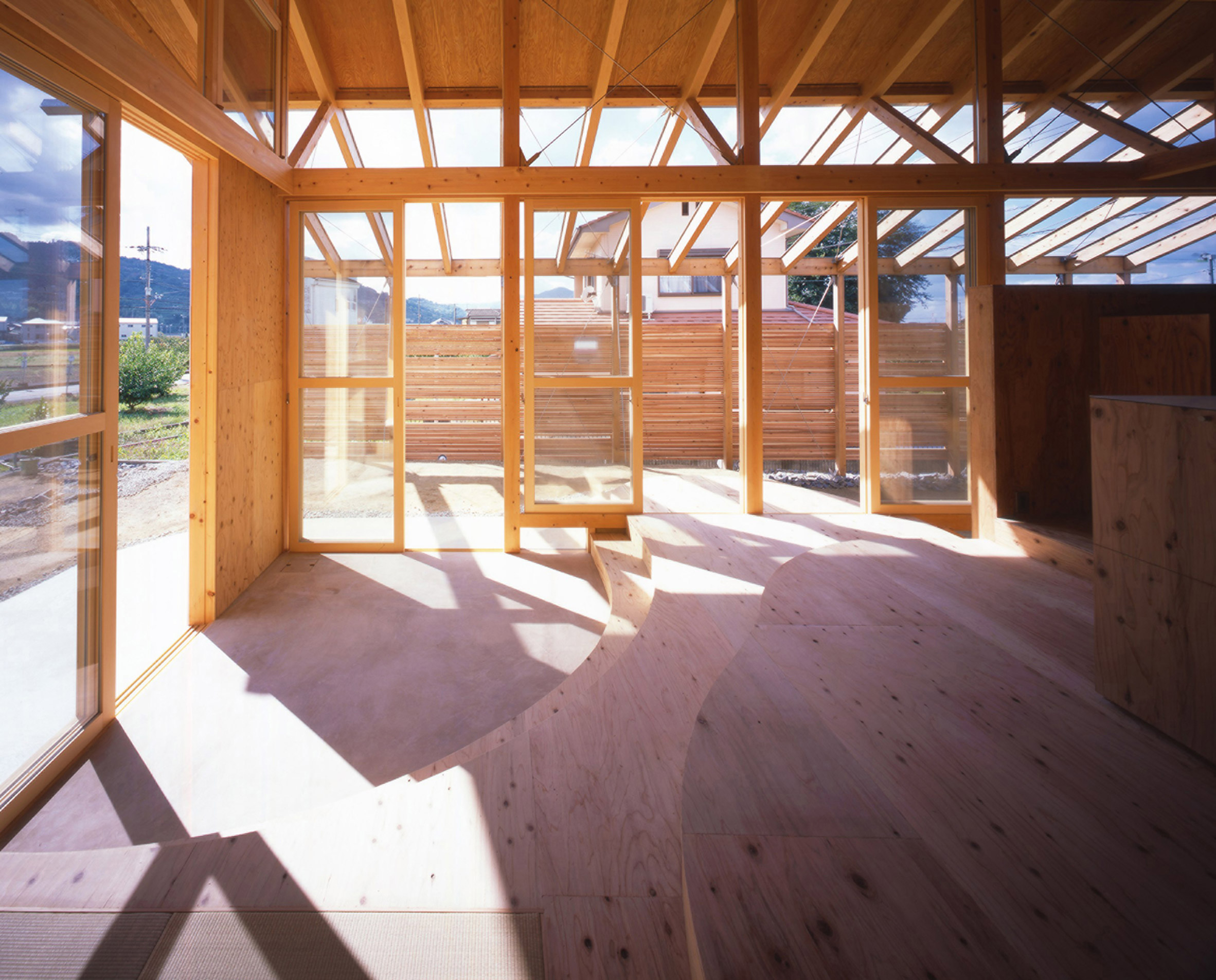 Doma floor entrance in timber Hashimoto house