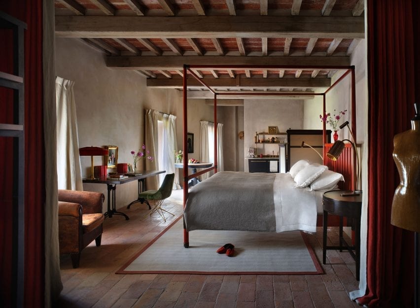 یکی از 36 اتاق مهمان هتل Castello di Reschio