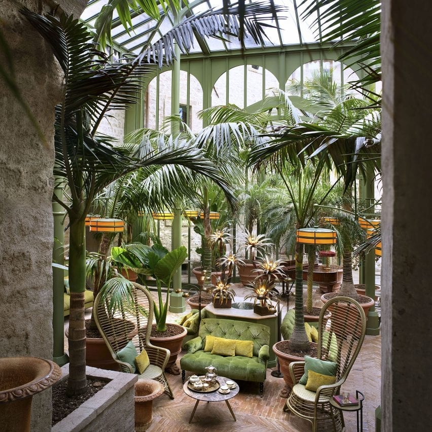 Palm Court at Hotel Castello di Reschio