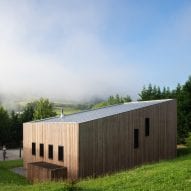 Pilgrim's House is a timber-clad hostel in the Basque countryside