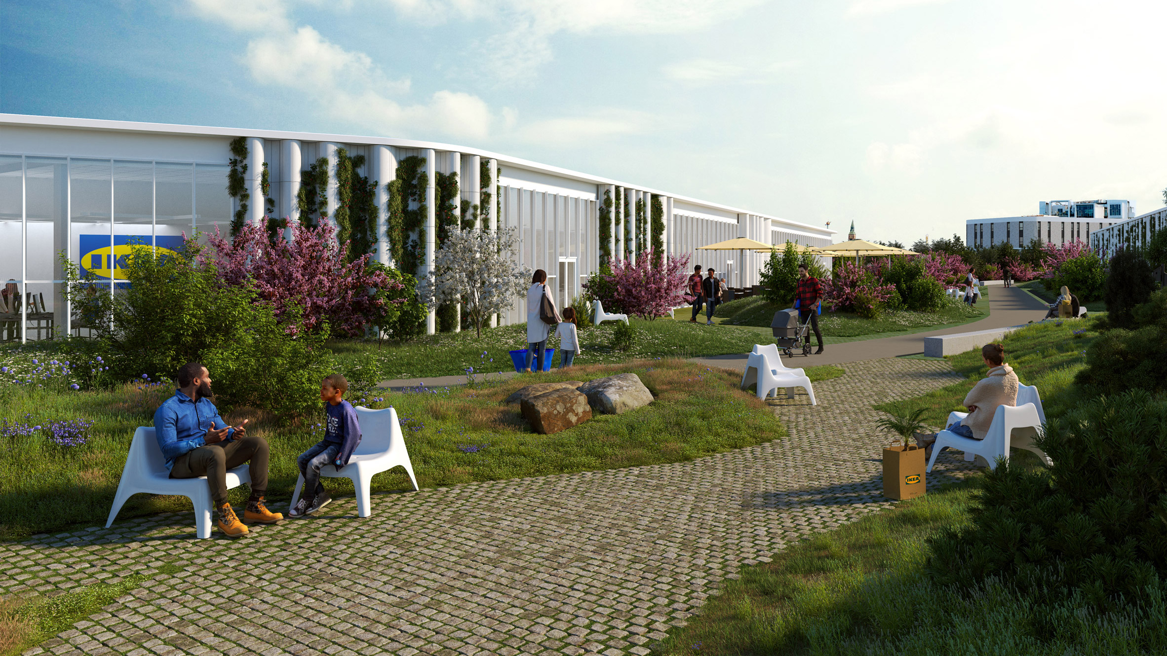 handelaar noodsituatie Ambtenaren Dorte Mandrup designs IKEA Copenhagen store with public rooftop park