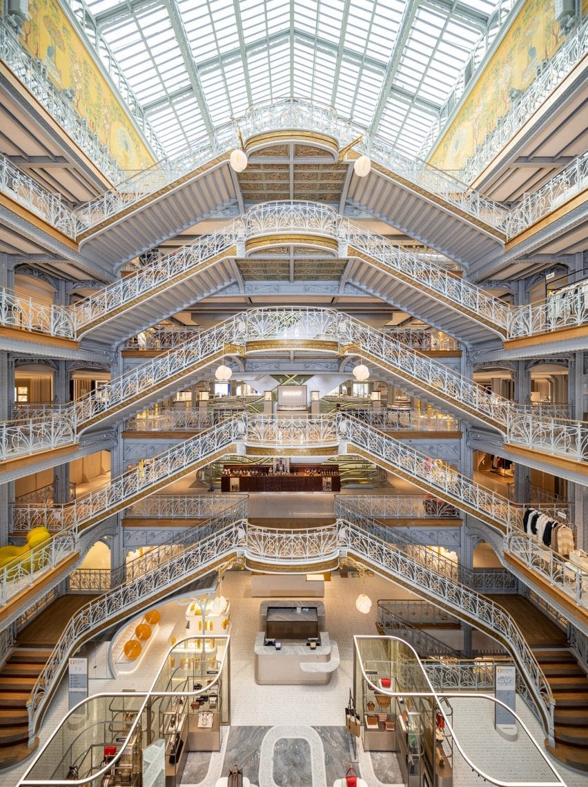 A staircase-filled atrium