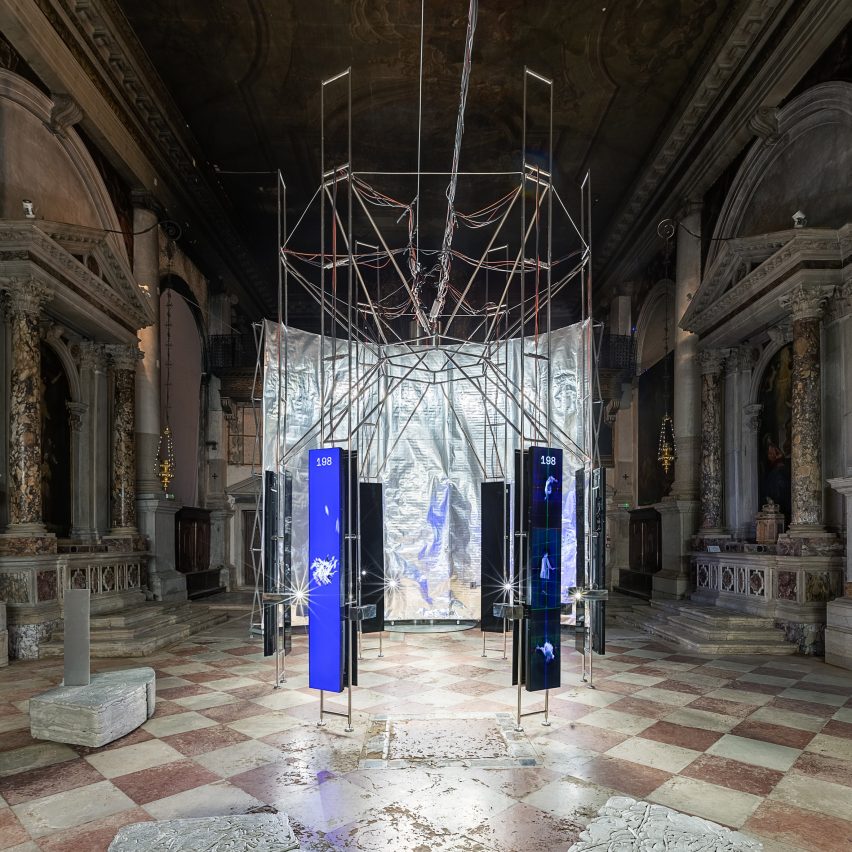 The installation is located in a church