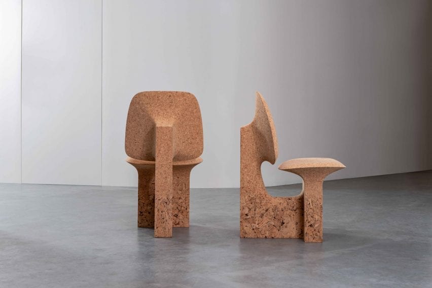 Burnt Cork chair with textured base
