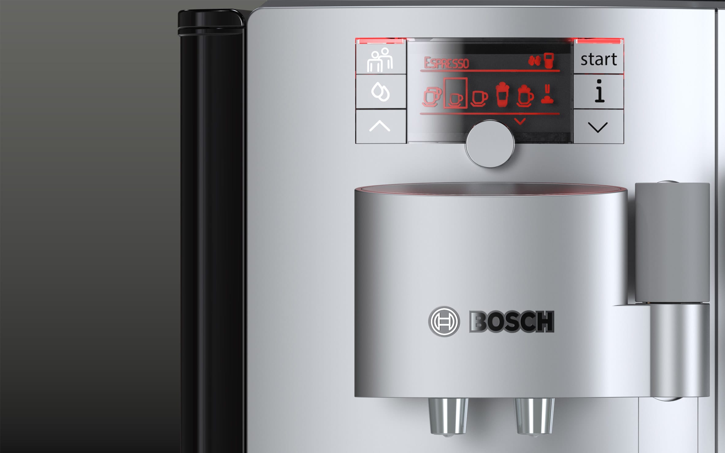 Detail of a Bosch coffee machine render