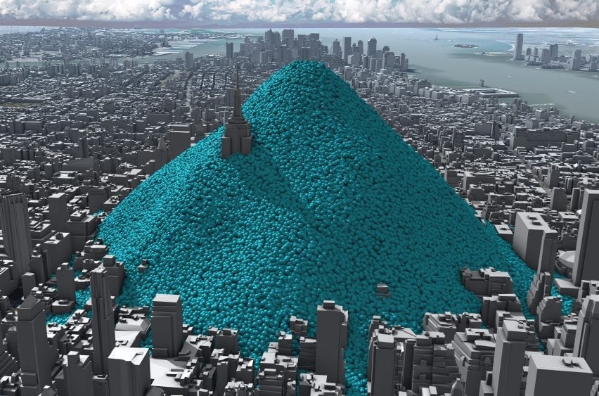 Still from data visualisation by Real World Visuals showing New York City's emissions