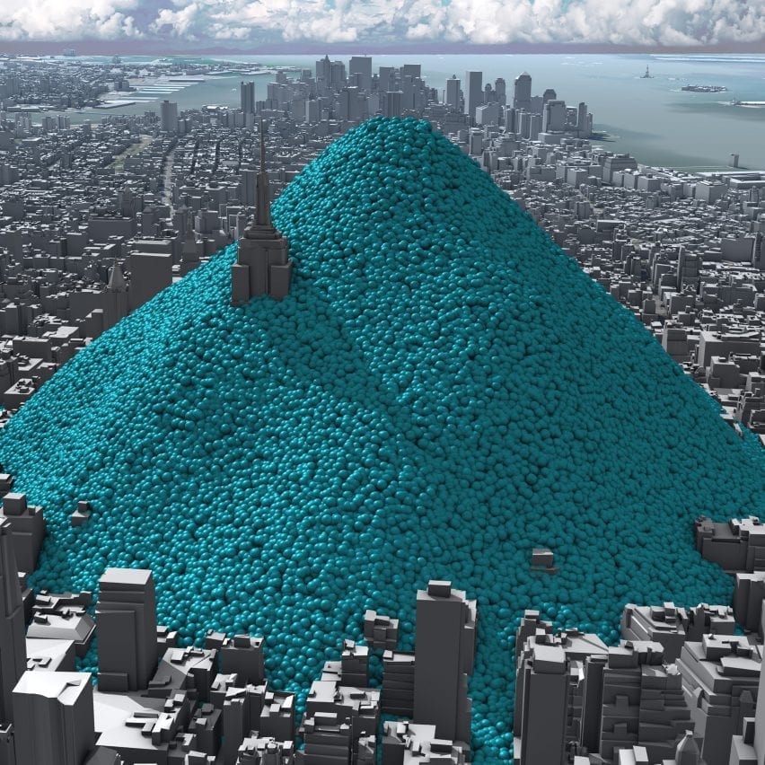 Still from data visualisation by Real World Visuals showing New York City's emissions