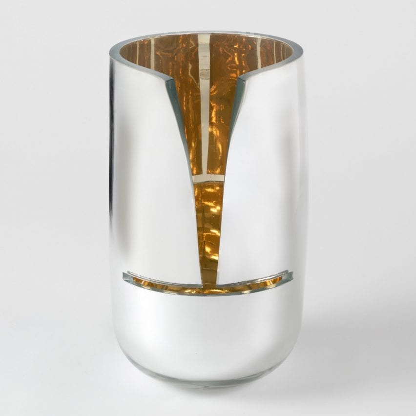 Cut Mirror Vase by Front