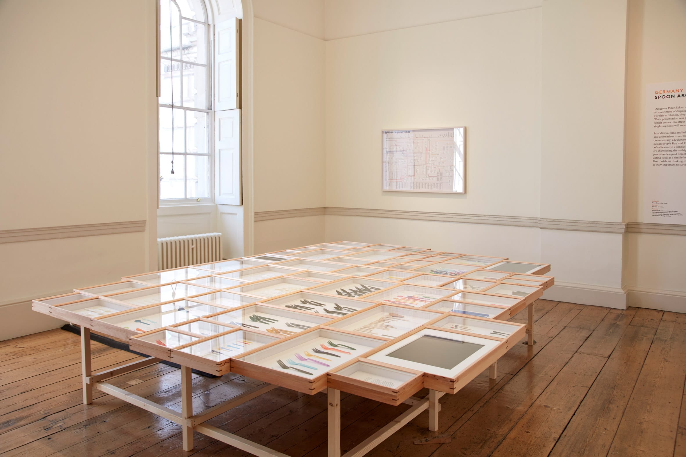 Spoon Archaeology uses wooden display cases