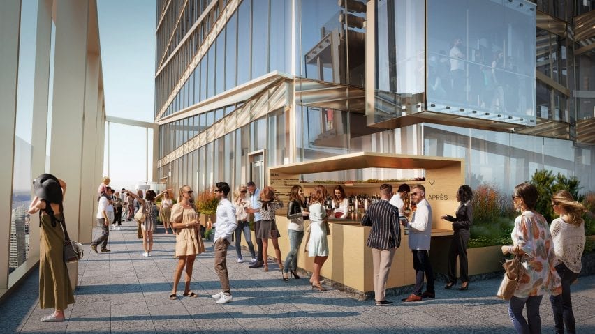 Open air bar in renders for observation deck in New York
