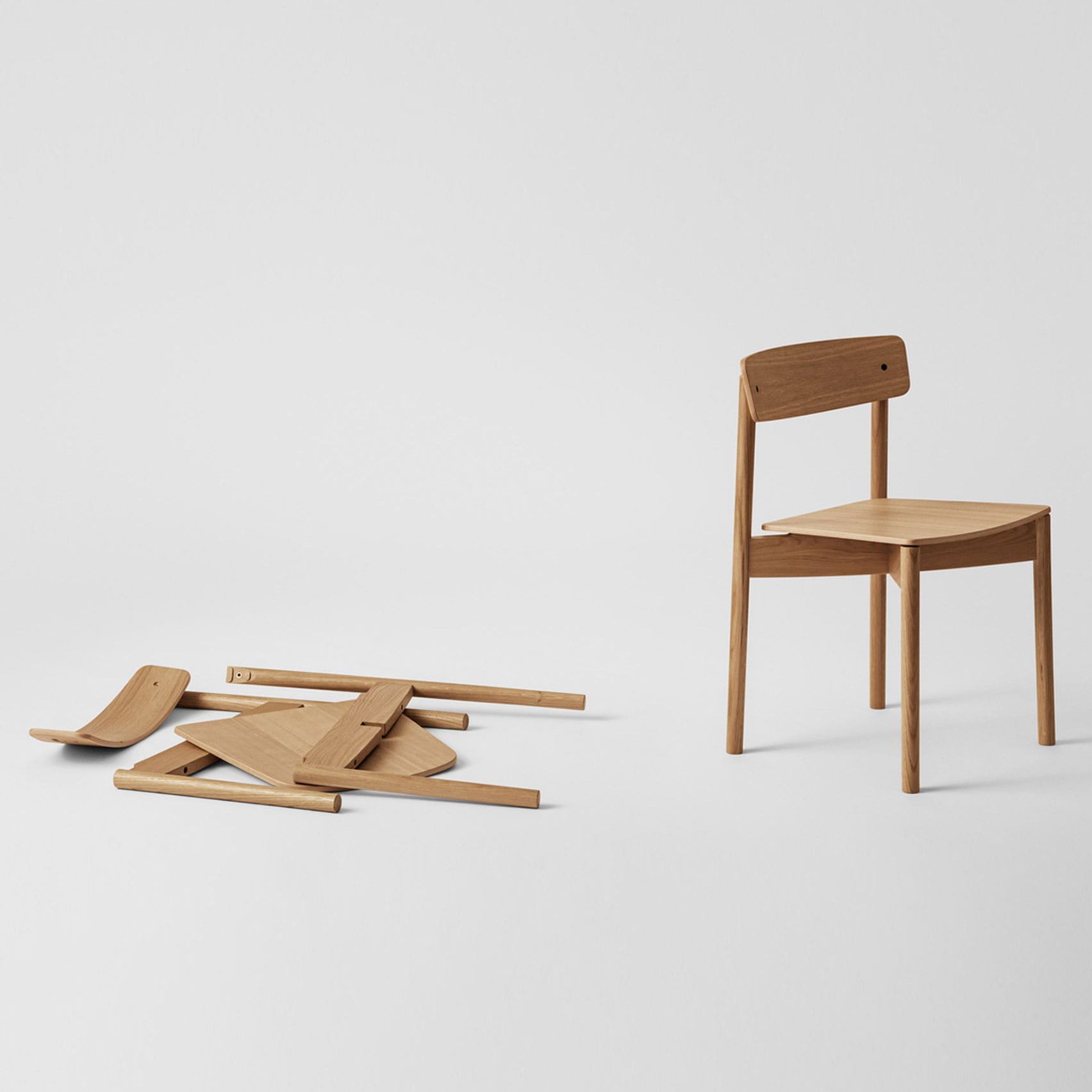 Cross Chair by Pearson Lloyd for Takt assembled and disassembled