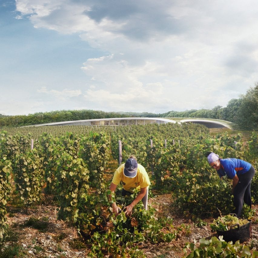 Foster + Partners proposes winery in Kent with curved green roof