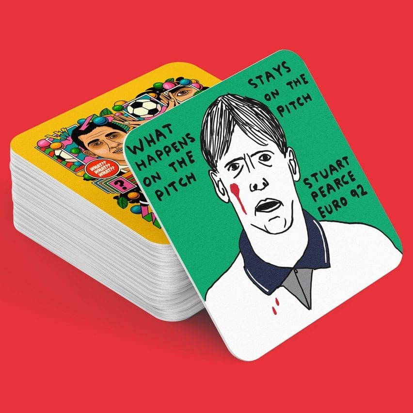 Iconic moments from the Euros celebrated on beer mats by David Shrigley, Pentagram and more