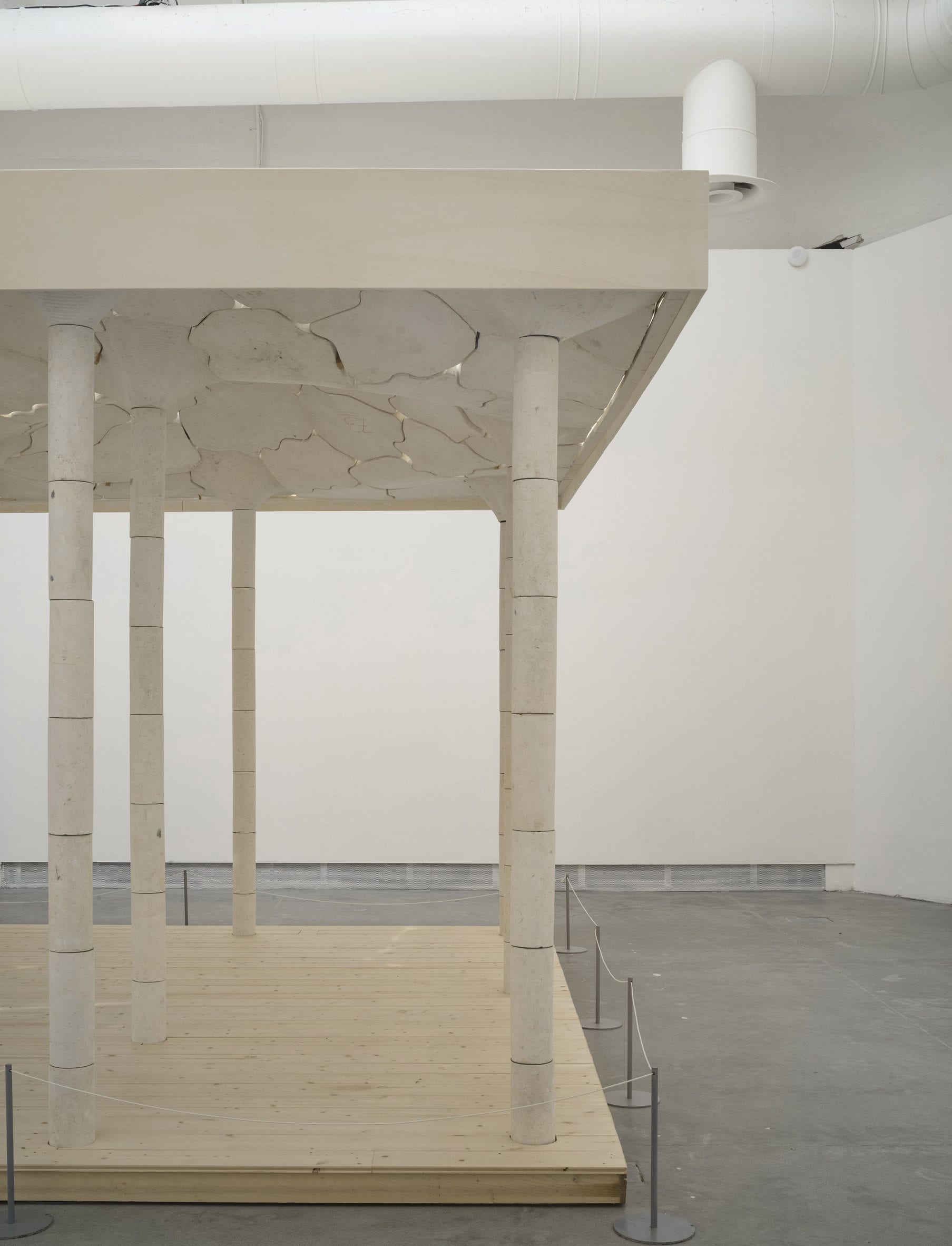 Stone installation and stage at the Venice Architecture Biennale