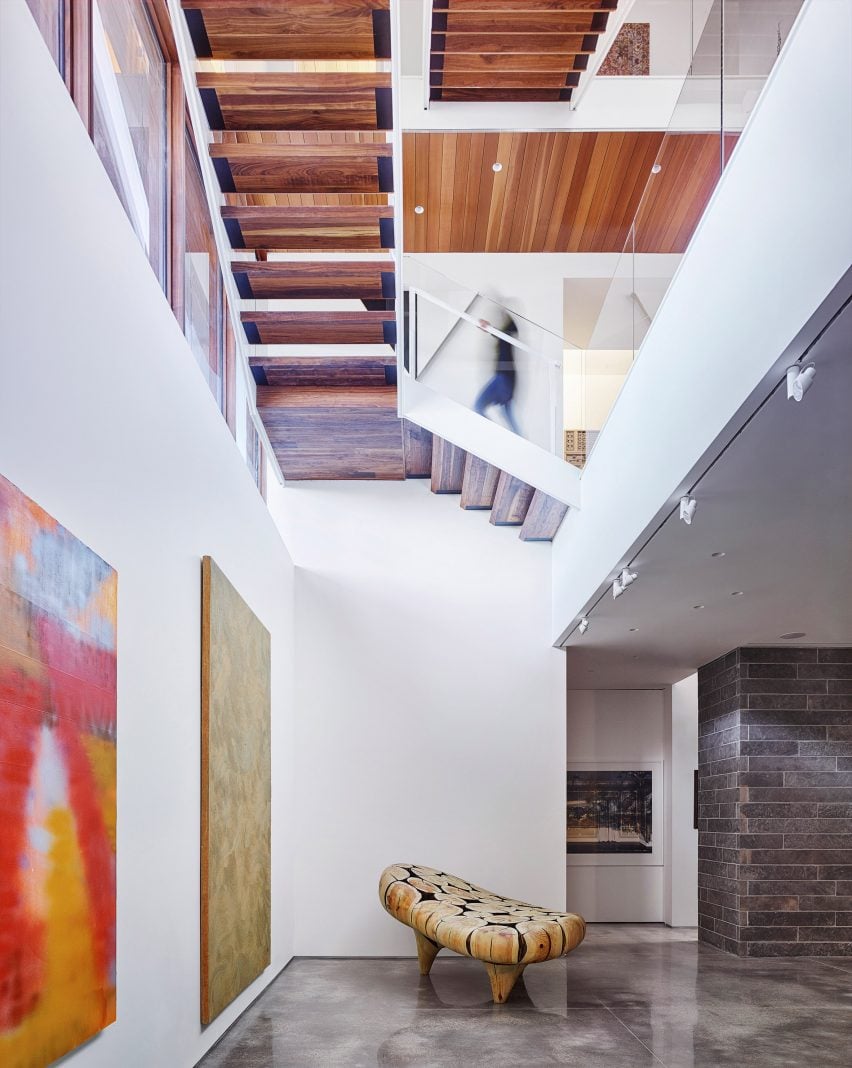 Art-filled interior space in US home