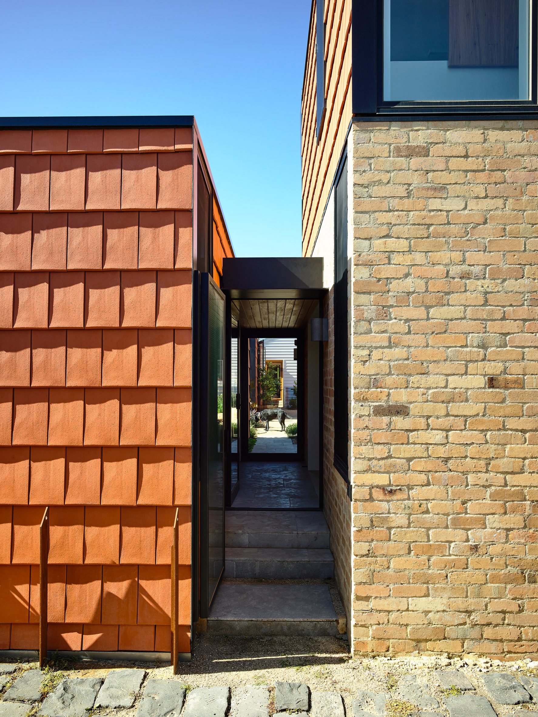 Brick meets terracotta at the home