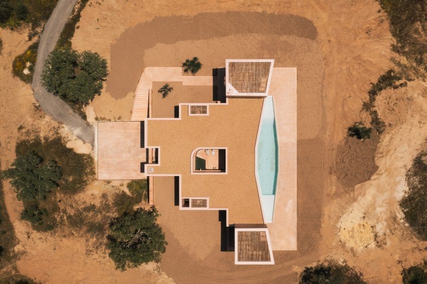 The house was built alongside a pool
