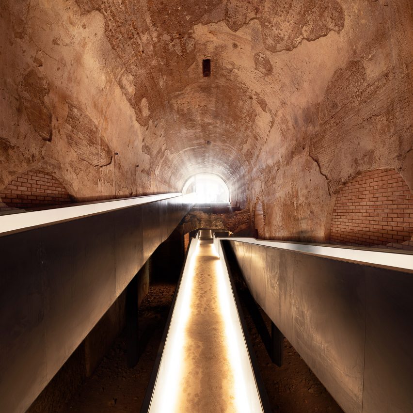 A walkway inside Domus Aurea