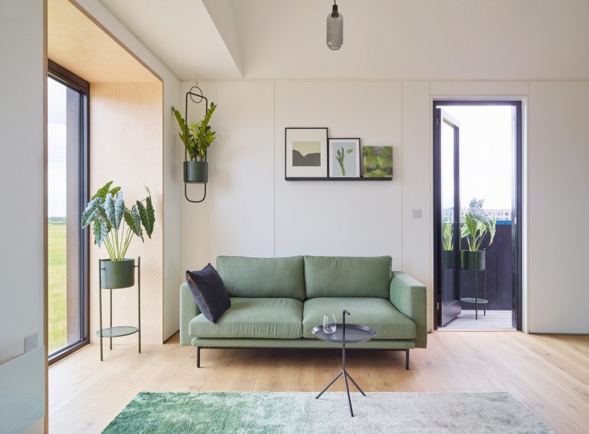 Town House show home living room at Inholm by House by Urban Splash