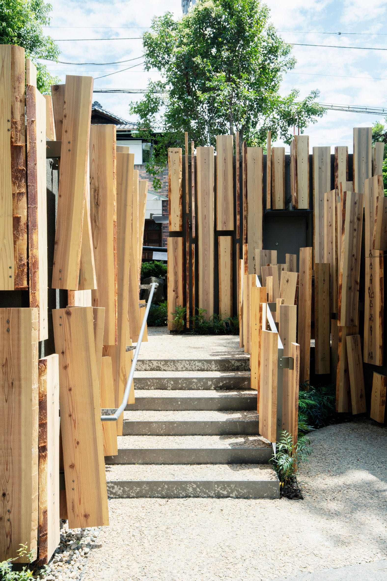Timber-clad toilet block in Tokyo