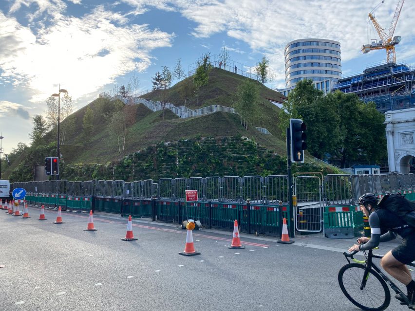 Artificial hill by Marble Arch
