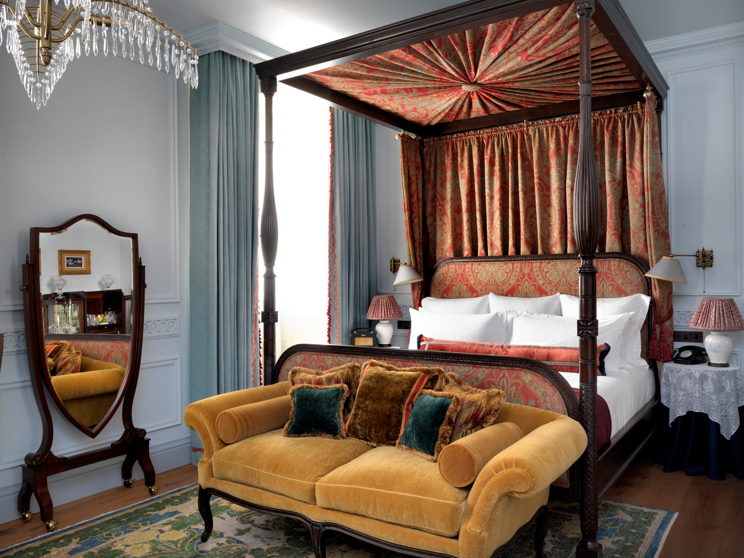 A hotel bedroom designed by Soho House