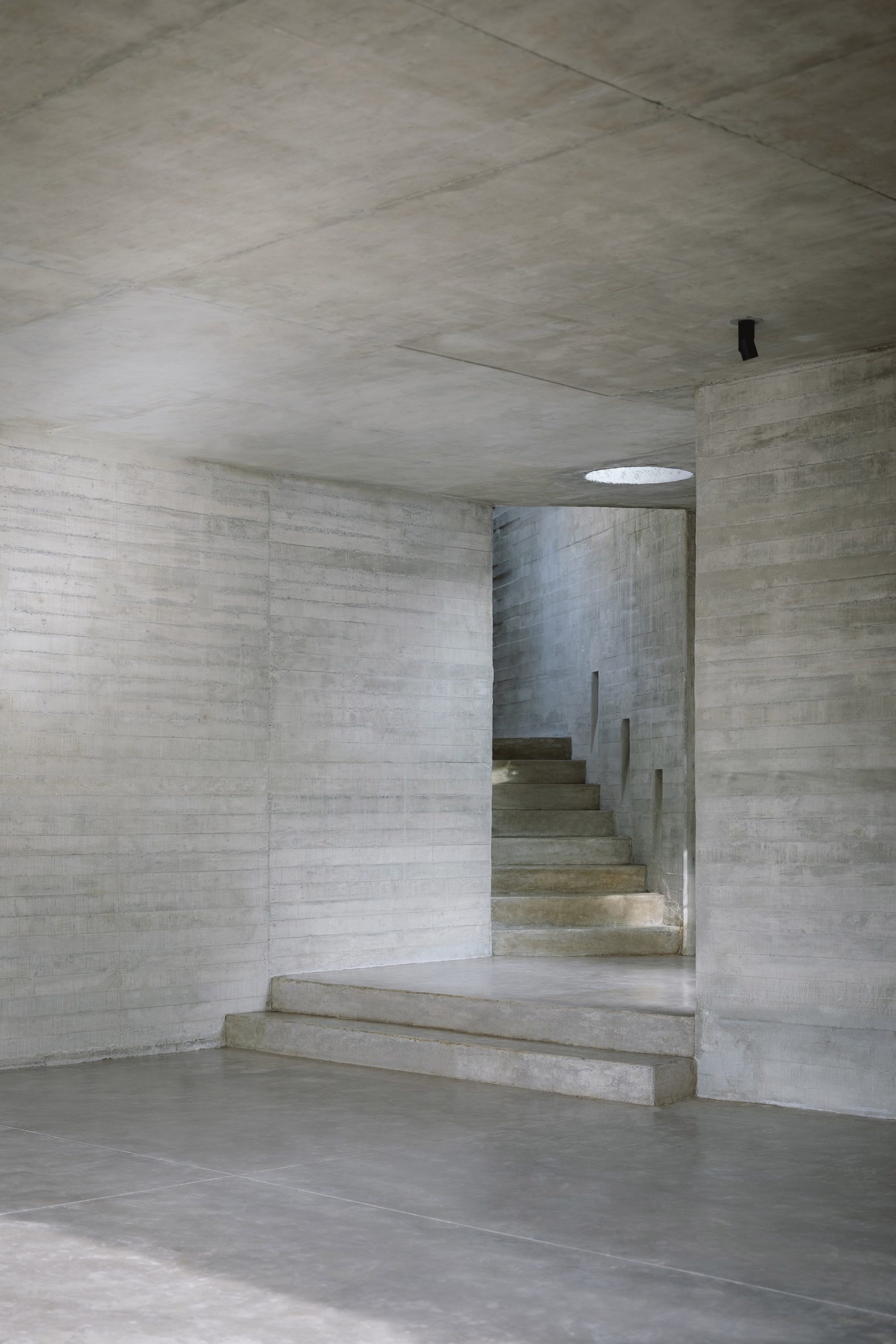 Concrete covers the walls floors and ceiling at Casa Amapa