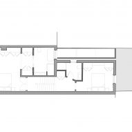 First floor plan, T-House by Will Gamble Architects