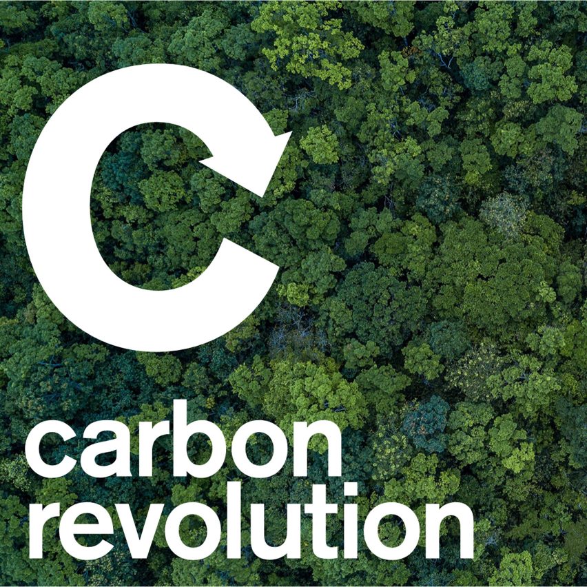 Carbon revolution logo against trees