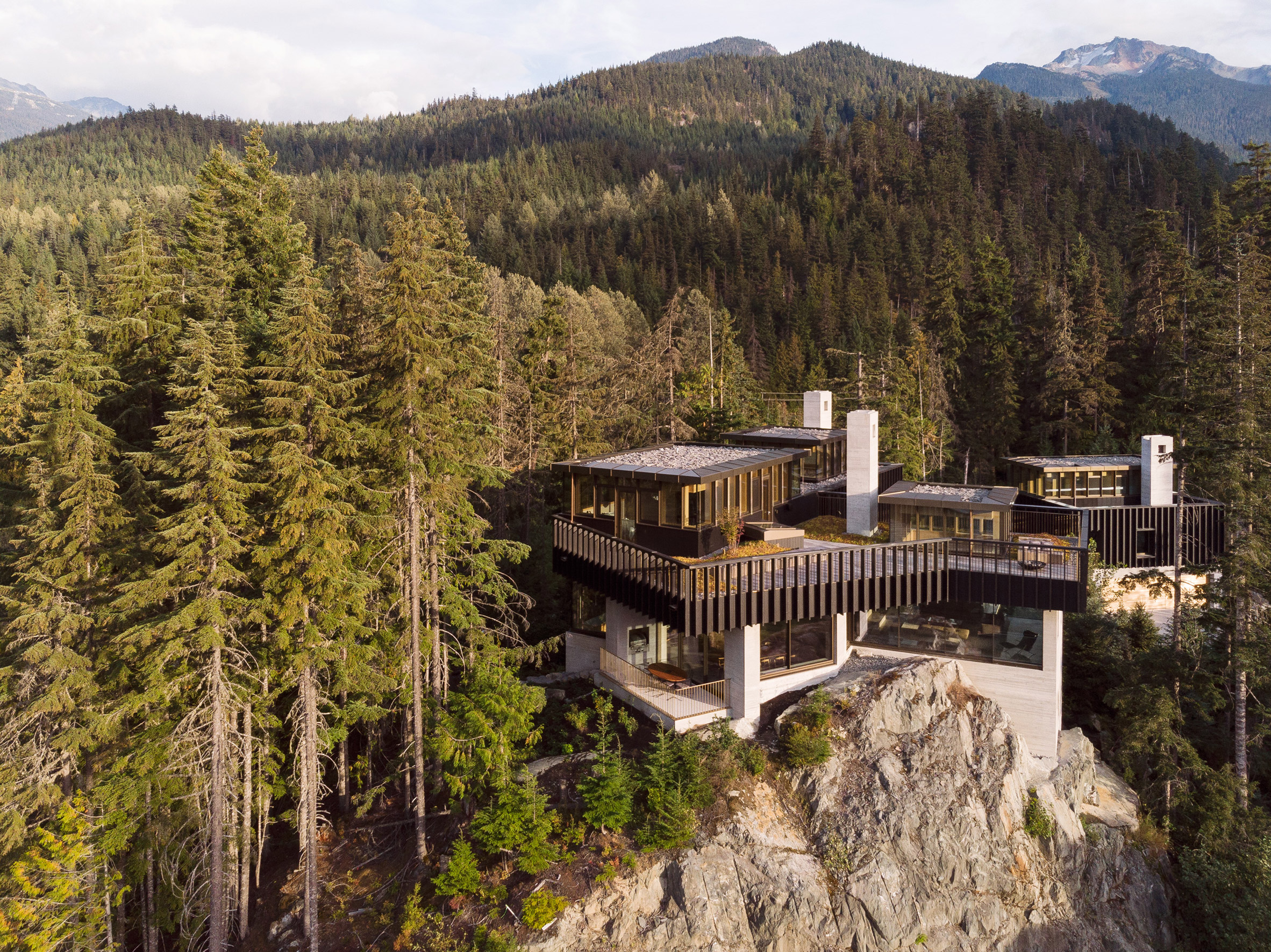 Aerial view, The Rock house in Whistler by Gort Scott