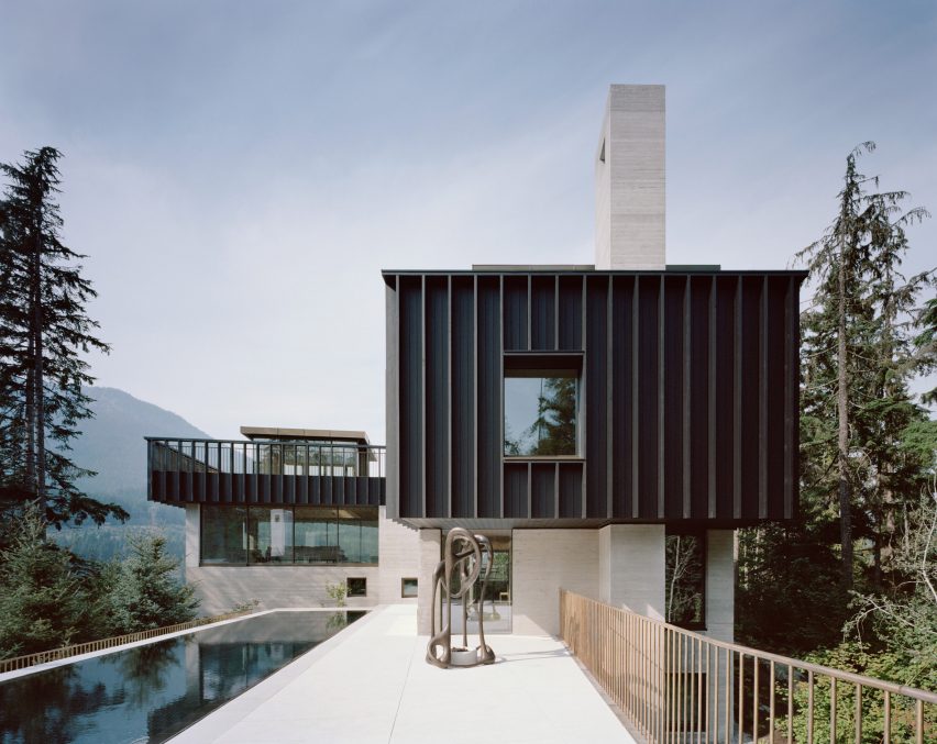 Terrace and swimming pool, The Rock house in Whistler by Gort Scott
