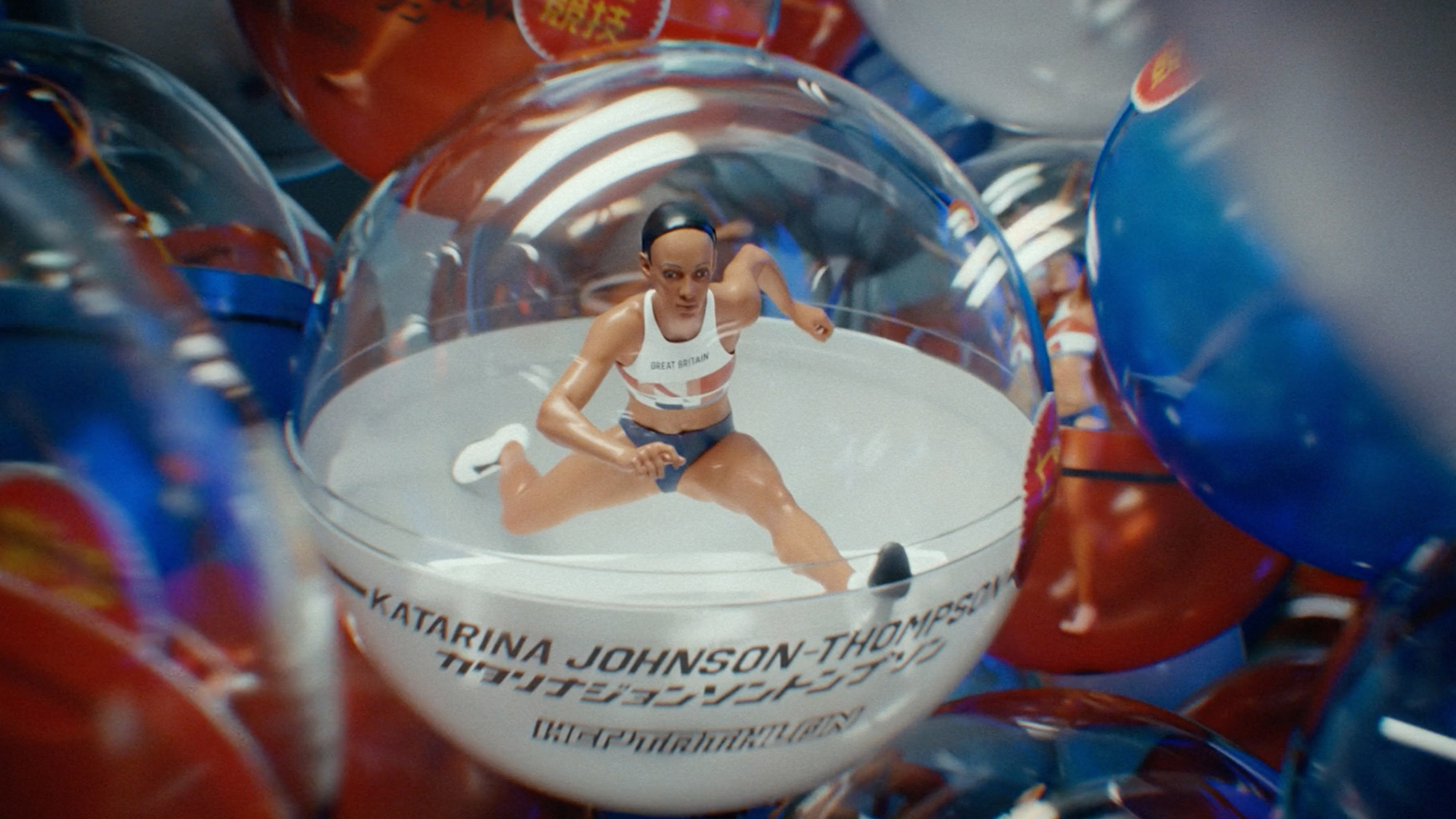 Heptathlete Katarina Johnson-Thompson features in gashapon toys in BBC trailer for Tokyo 2020 Olympics produced by Factory Fifteen and Nexus Studios