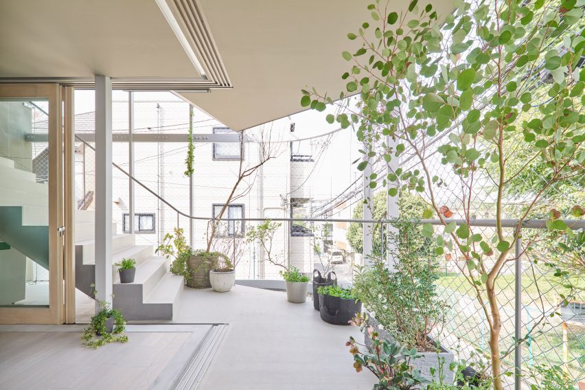A plant-filled balcony