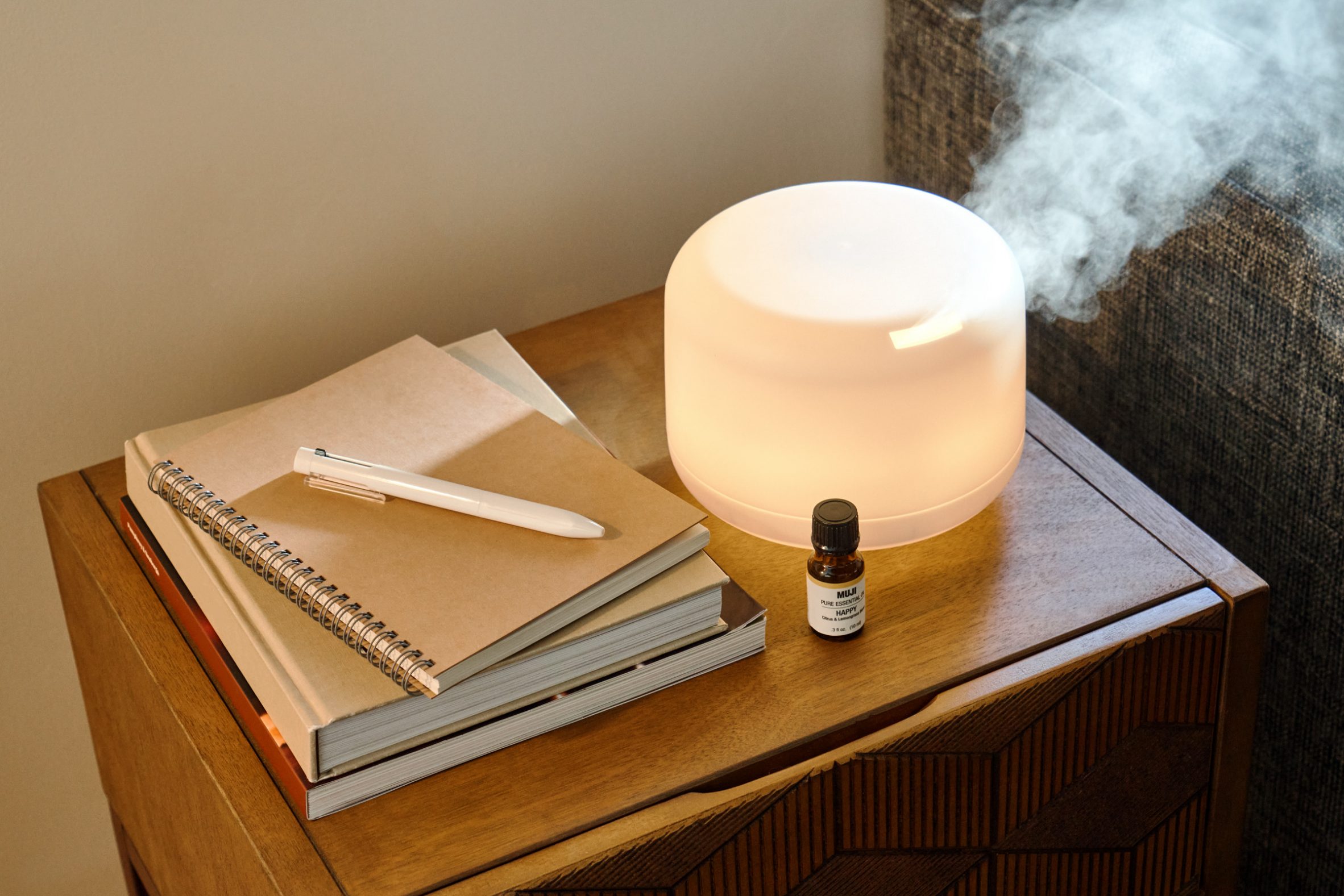 The kit features Muji favourites such as diffusers