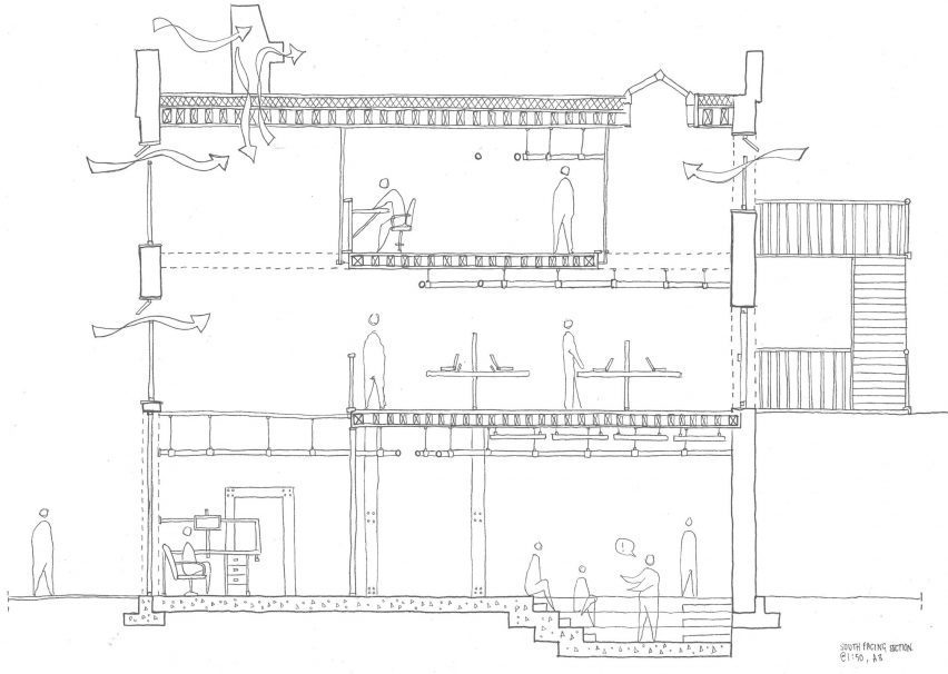An architectural illustration of a house