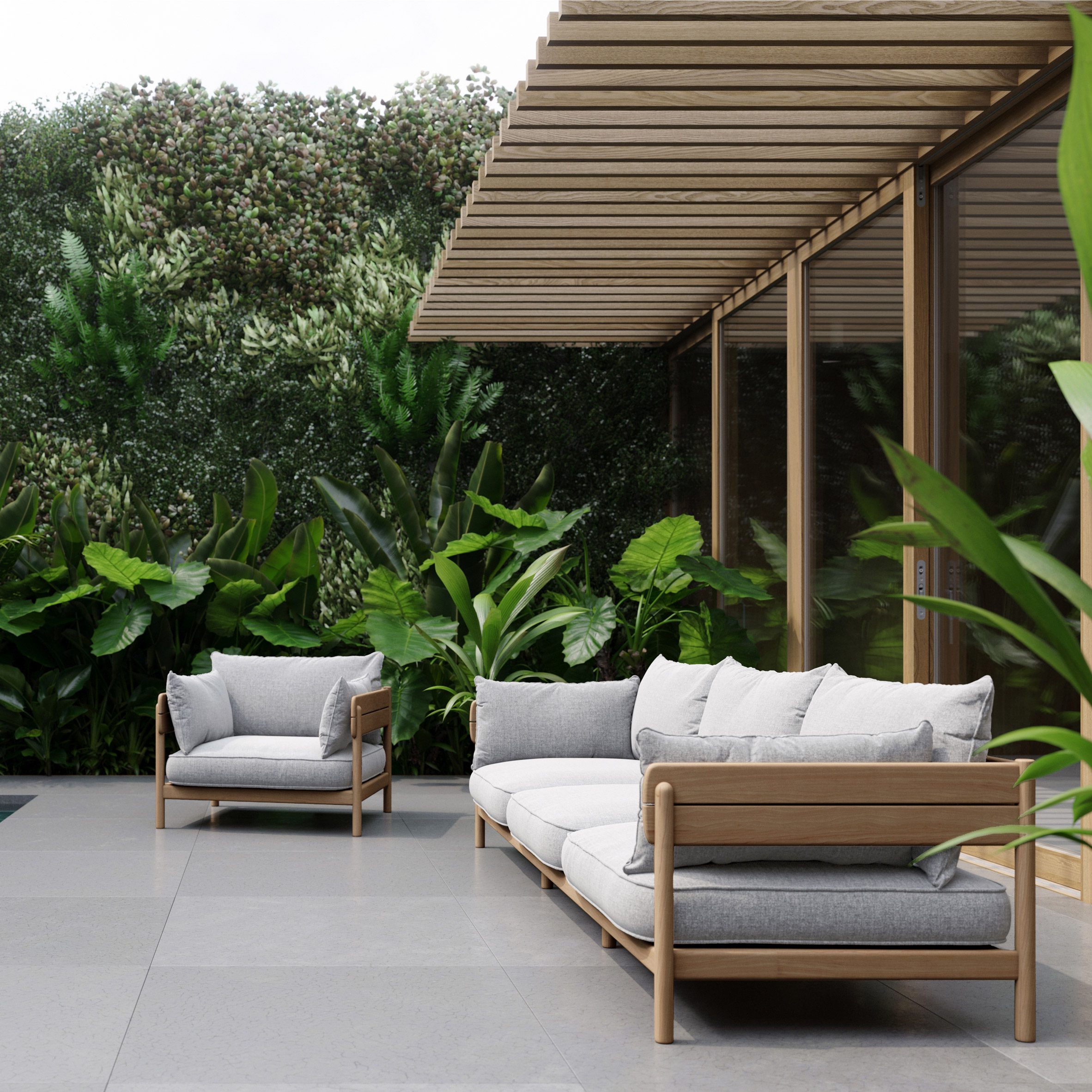 Tanso outdoor sofa by David Irwin for Case Furniture
