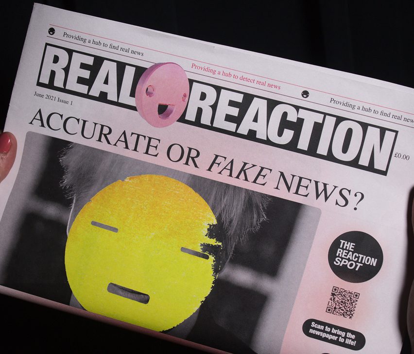A newspaper headline about real or fake news