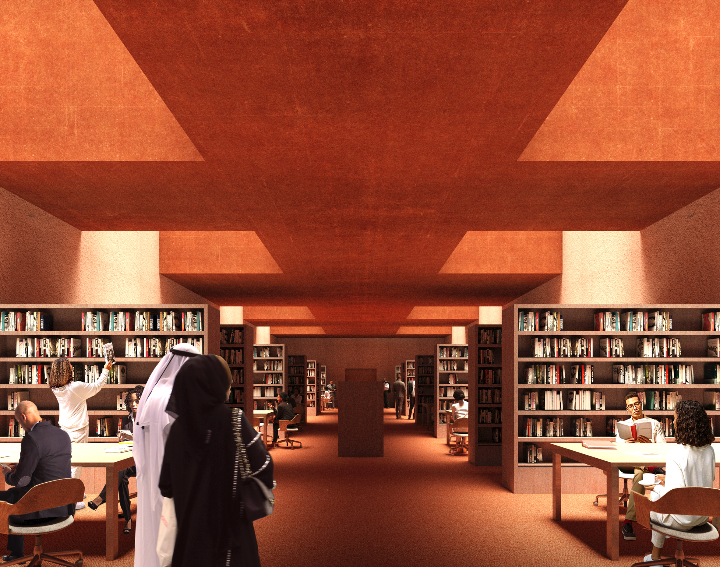 A visual of a library