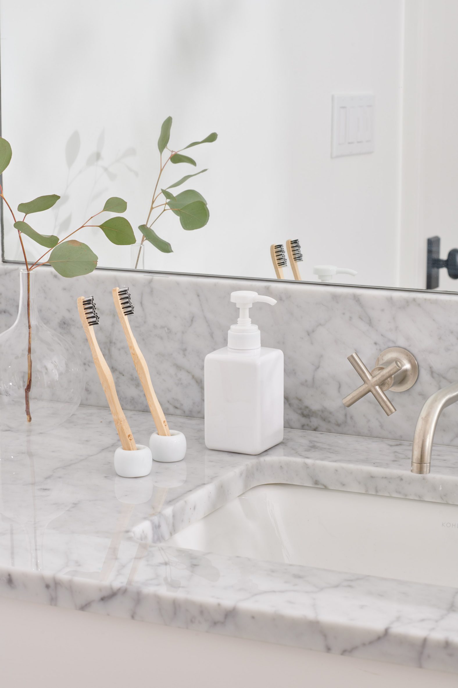 Soap dispensers feature in the Airbnb Host Essentials kit by Muji