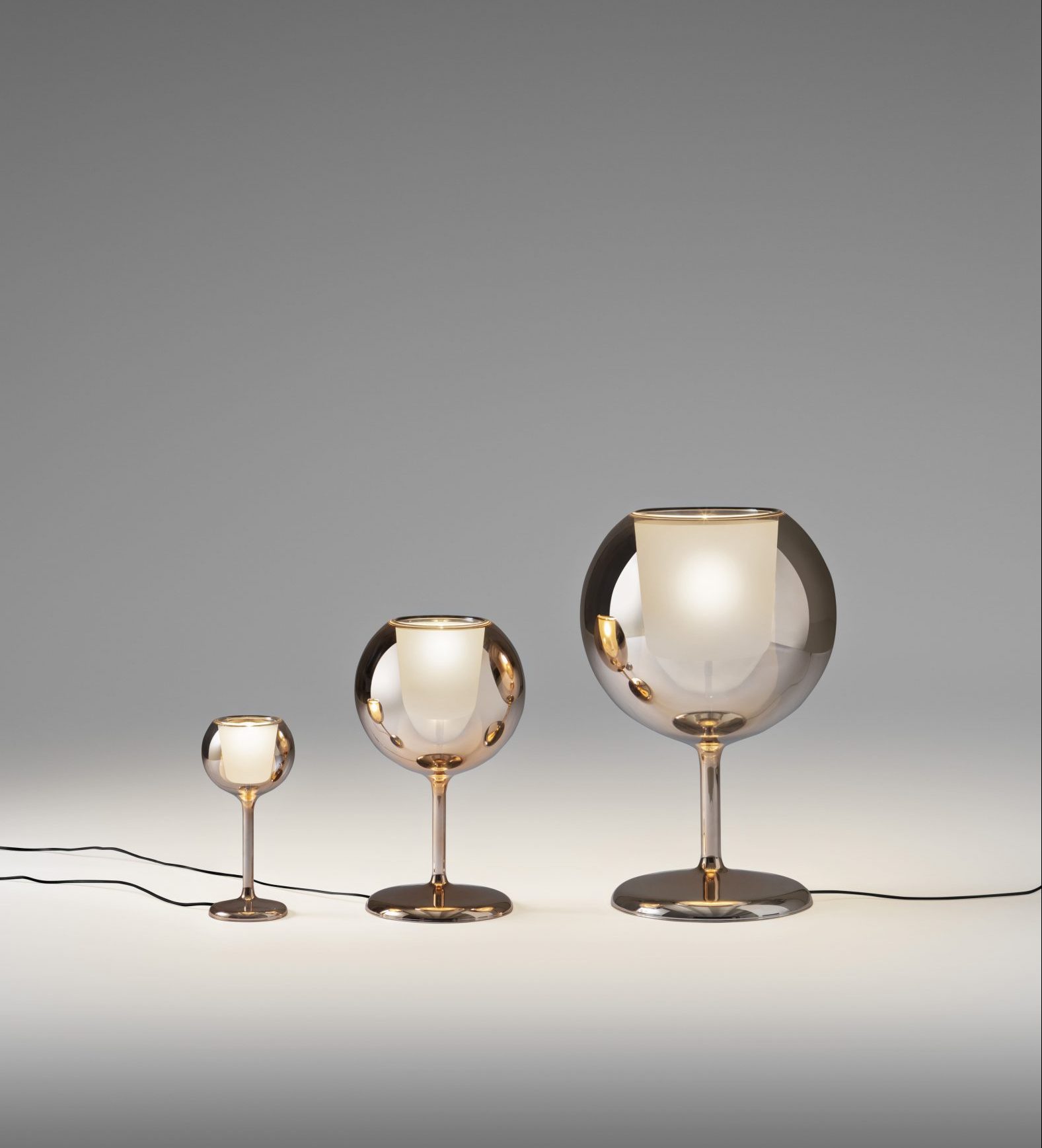 A light with a glass sphere