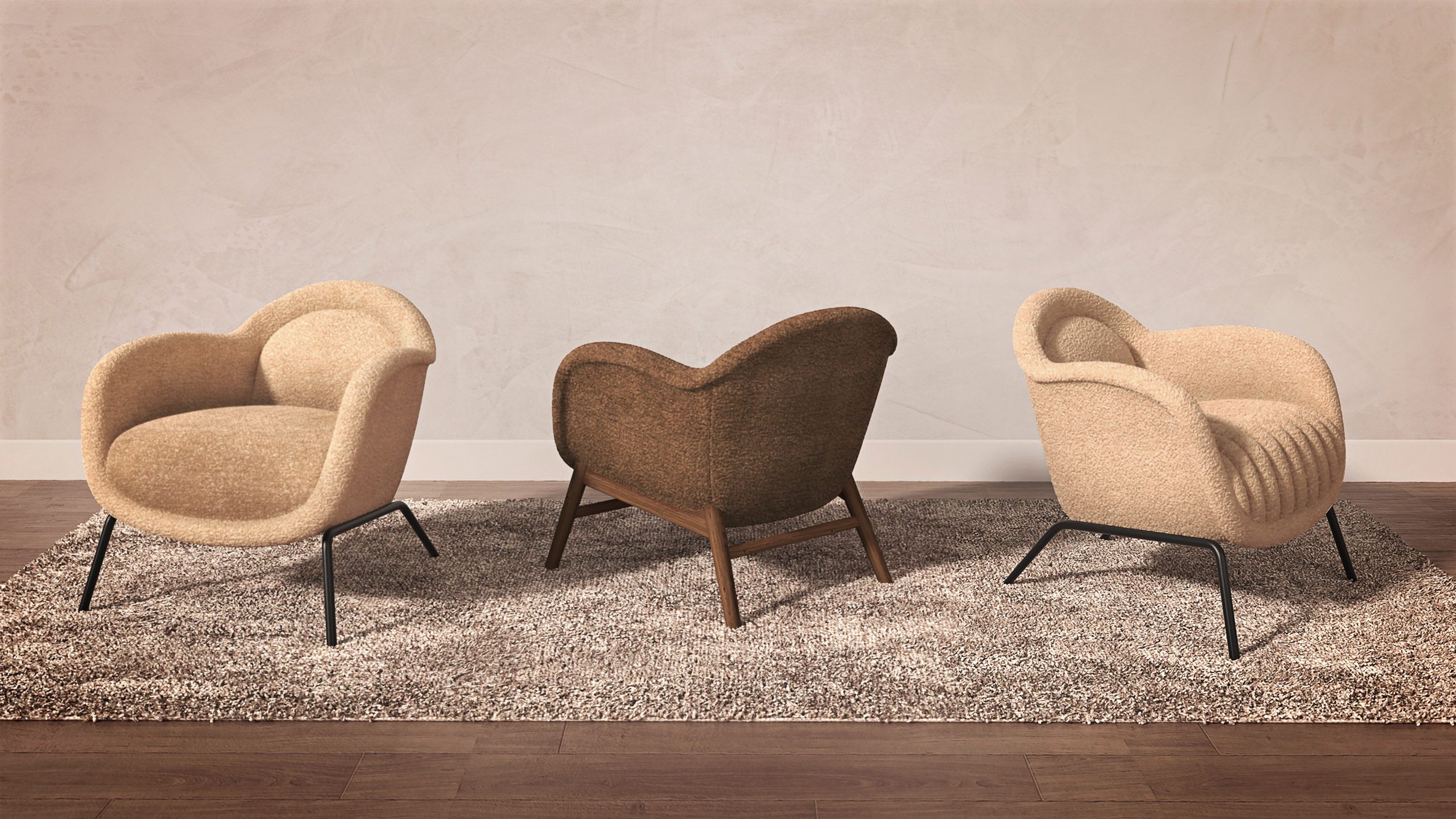 Chairs upholstered in Dolly Recycled fabric by Søren Møller for TexStyle