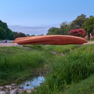 Volkan Alkanoglu designs cedar bridge to resemble a driftwood branch