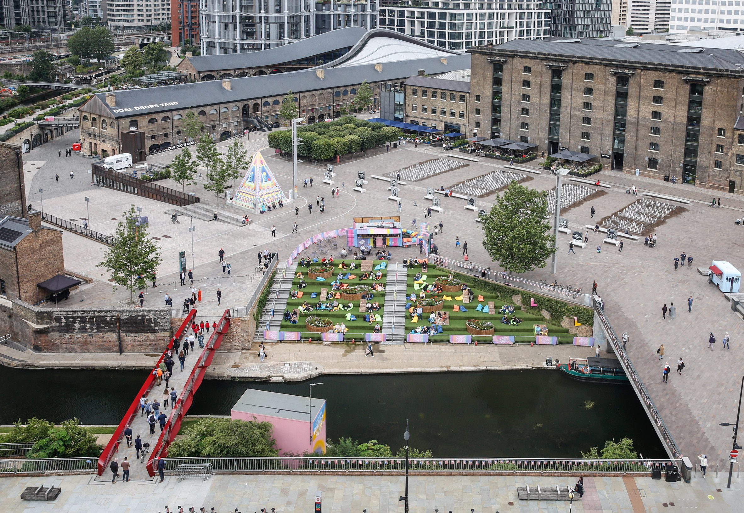 Aerial view of Esperance Bridge and Coal Drops Yard