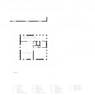Second floor plan for Homerton College's new entrance building by Alison Brooks Architects