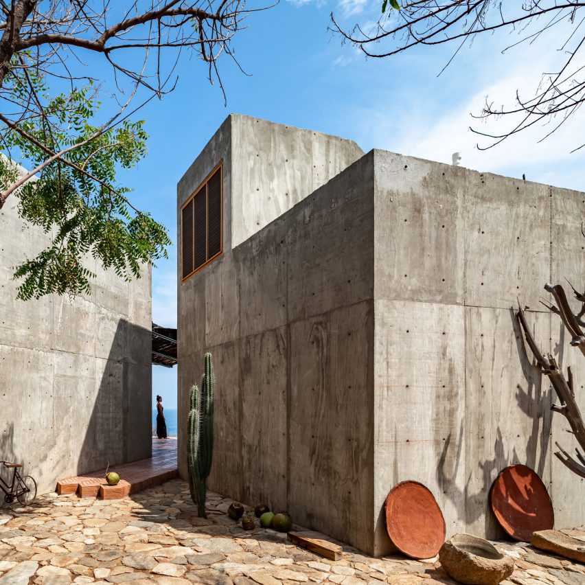 Concrete house on Mexican beach