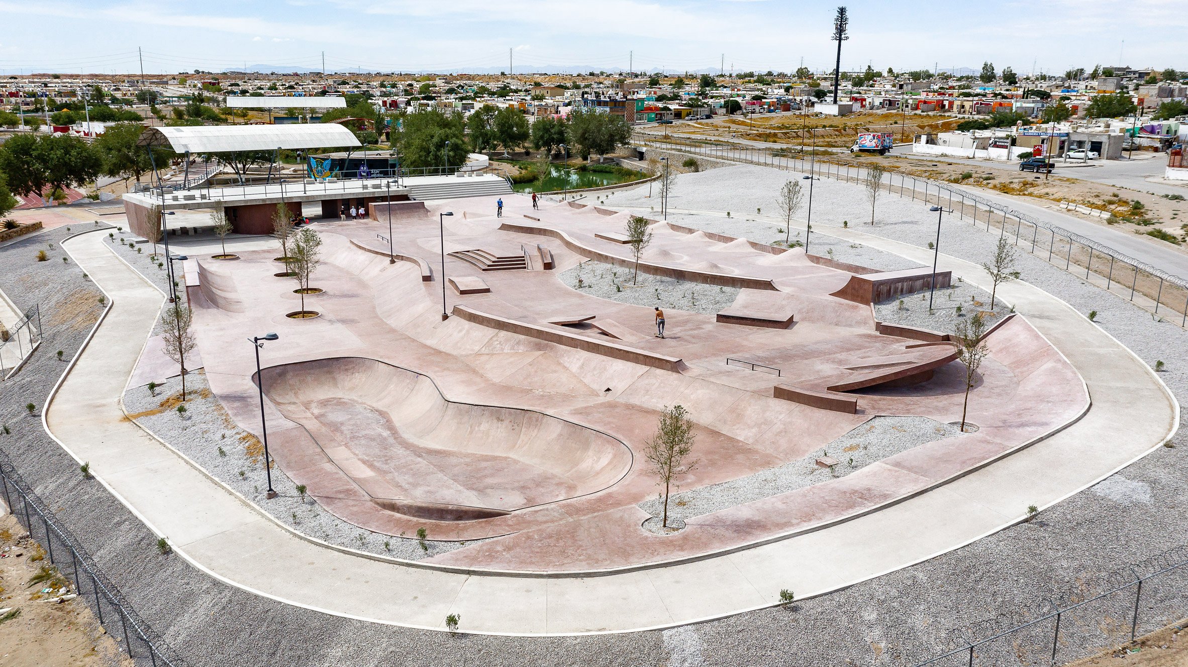 Pink concrete skate park