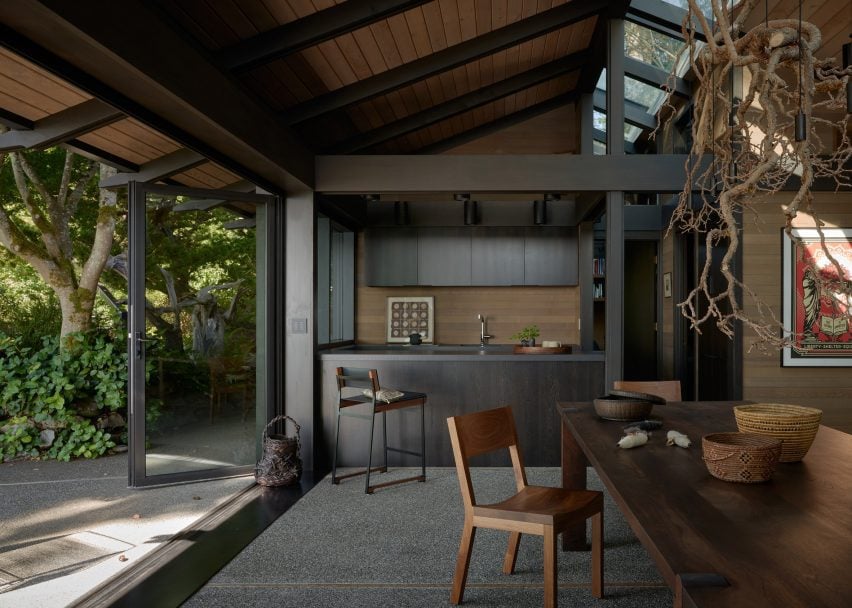 The rooms blend the indoors with outdoors
